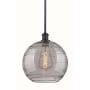 Innovations Lighting Athens Deco Swirl 12" Wide Pendant Matte Black / Light Smoke Deco Swirl