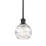 Innovations Lighting Athens 6" Wide Mini Pendant Clear Deco Swirl / Matte Black