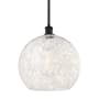 Innovations Lighting White Mouchette 14" Wide Pendant Matte Black / White Mouchette