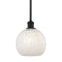 Innovations Lighting White Mouchette 8" Wide Mini Pendant Matte Black / White Mouchette