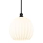 Innovations Lighting White Venetian 14" Wide Pendant Matte Black / White Venetian