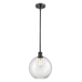 Innovations Lighting Large Athens 10" Wide Mini Pendant Matte Black / Clear