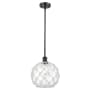 Innovations Lighting Large Farmhouse Rope 10" Wide Mini Pendant Matte Black / Clear Glass with White Rope