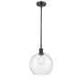 Innovations Lighting Large Athens 10" Wide Mini Pendant Matte Black / Seedy