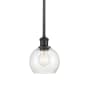 Innovations Lighting Athens 6" Wide Mini Pendant Matte Black / Seedy