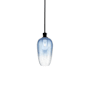 Innovations Lighting Brookhaven Flute 7" Wide Mini Pendant Matte Black / Sapphire Blue