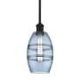 Innovations Lighting Vaz 6" Wide Mini Pendant Matte Black / Princess Blue