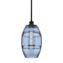 Innovations Lighting Vaz 8" Wide Mini Pendant Matte Black / Princess Blue