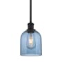 Innovations Lighting Bella 6" Wide Mini Pendant Matte Black / Princess Blue