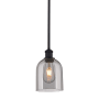Innovations Lighting Bella 6" Wide Mini Pendant Matte Black / Light Smoke