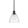 Innovations Lighting Bristol 8" Wide Mini Pendant Matte Black / Seedy