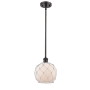 Innovations Lighting Farmhouse Rope 8" Wide Mini Pendant Oil Rubbed Bronze / White Glass with White Rope