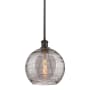 Innovations Lighting Athens Deco Swirl 10" Wide Mini Pendant Oil Rubbed Bronze / Light Smoke Deco Swirl