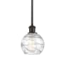 Innovations Lighting Athens 6" Wide Mini Pendant Clear Deco Swirl / Oil Rubbed Bronze