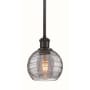 Innovations Lighting Athens Deco Swirl 6" Wide Mini Pendant Oil Rubbed Bronze / Light Smoke Deco Swirl