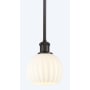Innovations Lighting White Venetian 6" Wide Mini Pendant Oil Rubbed Bronze / White Venetian
