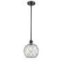 Innovations Lighting Farmhouse Rope 8" Wide Mini Pendant Oil Rubbed Bronze / Clear Glass with White Rope