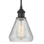 Innovations Lighting Conesus 6" Wide Mini Pendant Oil Rubbed Bronze / Clear Crackle