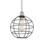 Innovations Lighting Lake Placid 10" Wide Cage Pendant Polished Chrome / Matte Black