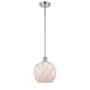 Innovations Lighting Farmhouse Rope 8" Wide Mini Pendant Polished Chrome / White Glass with White Rope