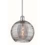 Innovations Lighting Athens Deco Swirl 10" Wide Mini Pendant Polished Chrome / Light Smoke Deco Swirl