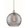 Innovations Lighting Athens Deco Swirl 12" Wide Pendant Polished Chrome / Light Smoke Deco Swirl