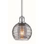 Innovations Lighting Athens Deco Swirl 6" Wide Mini Pendant Polished Chrome / Light Smoke Deco Swirl