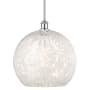 Innovations Lighting White Mouchette 14" Wide Pendant Polished Chrome / White Mouchette