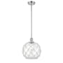 Innovations Lighting Large Farmhouse Rope 10" Wide Mini Pendant Polished Chrome / Clear Glass with White Rope