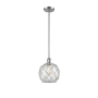 Innovations Lighting Farmhouse Rope 8" Wide Mini Pendant Polished Chrome / Clear Glass with White Rope