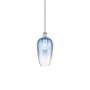 Innovations Lighting Brookhaven Flute 7" Wide Mini Pendant Polished Chrome / Sapphire Blue