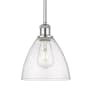 Innovations Lighting Bristol 8" Wide Mini Pendant Polished Chrome / Seedy