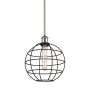 Innovations Lighting Lake Placid 10" Wide Cage Pendant Polished Nickel / Matte Black