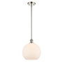 Innovations Lighting Large Athens 10" Wide Mini Pendant Polished Nickel / Matte White