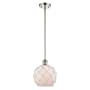 Innovations Lighting Farmhouse Rope 8" Wide Mini Pendant Polished Nickel / White Glass with White Rope