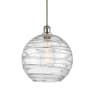 Innovations Lighting Athens 12" Wide Pendant Clear Deco Swirl / Polished Nickel