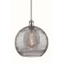 Innovations Lighting Athens Deco Swirl 12" Wide Pendant Polished Nickel / Light Smoke Deco Swirl