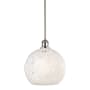 Innovations Lighting White Mouchette 10" Wide Mini Pendant Polished Nickel / White Mouchette