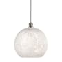 Innovations Lighting White Mouchette 14" Wide Pendant Polished Nickel / White Mouchette