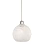 Innovations Lighting White Mouchette 8" Wide Mini Pendant Polished Nickel / White Mouchette