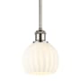 Innovations Lighting White Venetian 6" Wide Mini Pendant Polished Nickel / White Venetian