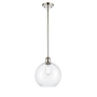 Innovations Lighting Large Athens 10" Wide Mini Pendant Polished Nickel / Clear