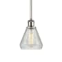 Innovations Lighting Conesus 6" Wide Mini Pendant Clear Crackle / Polished Nickel