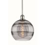Innovations Lighting Rochester 10" Wide Mini Pendant Polished Nickel / Light Smoke