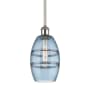 Innovations Lighting Vaz 6" Wide Mini Pendant Polished Nickel / Princess Blue