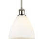 Innovations Lighting Bristol Glass 8" Wide Mini Pendant Polished Nickel / Matte White