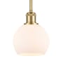 Innovations Lighting Athens 6" Wide Mini Pendant Satin Gold / Matte White