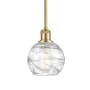 Innovations Lighting Athens 6" Wide Mini Pendant Clear Deco Swirl / Satin Gold