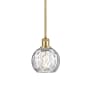 Innovations Lighting Athens 6" Wide Mini Pendant Satin Gold / Clear Water Glass