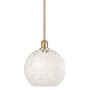 Innovations Lighting White Mouchette 10" Wide Mini Pendant Satin Gold / White Mouchette